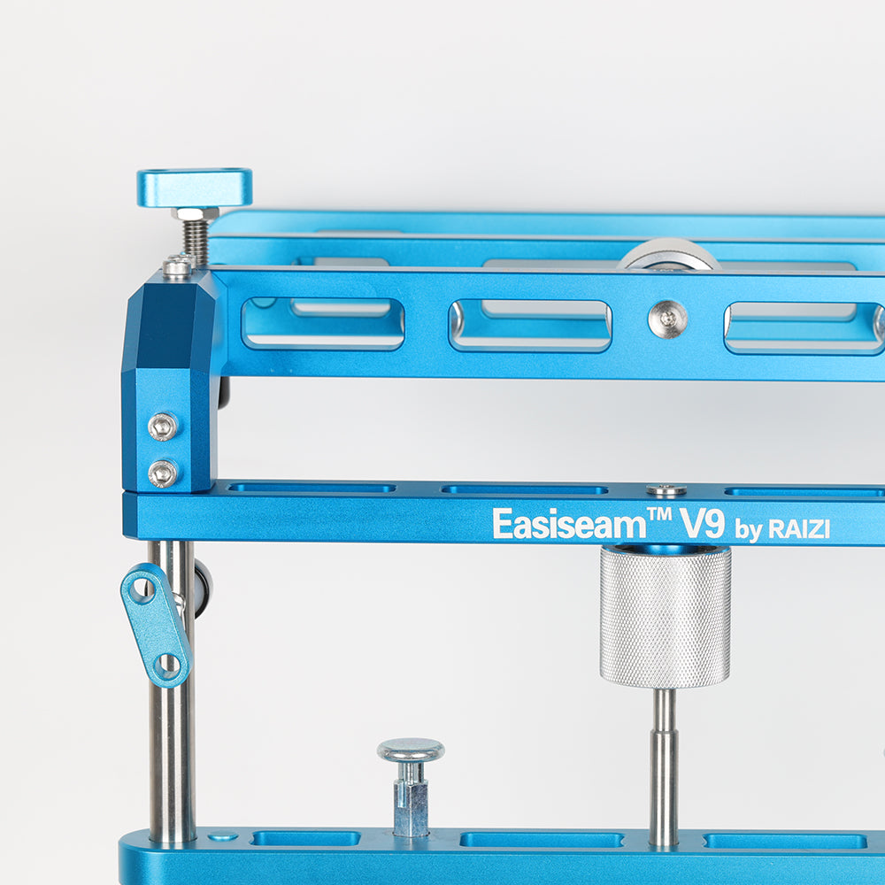 Raizi Easiseam™V9 waterfall Seam Setter used with GRABO Suction Cups for Mitre Seaming