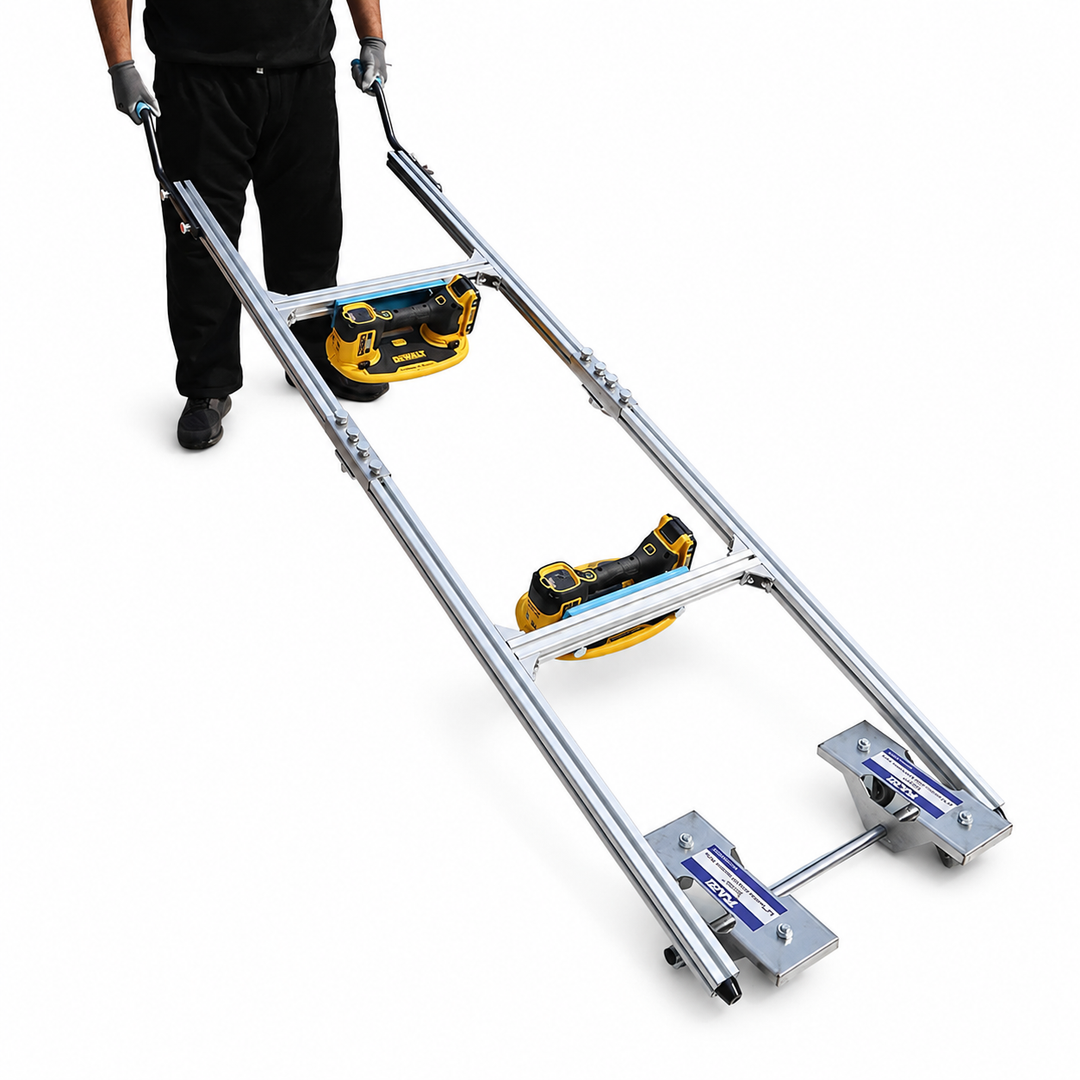 Raizi TileGo™ Large Format Tile Installation Dolly used with Grabo Lifter